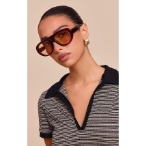Jeepers Peepers Lunettes de soleil rondes, aviateur, massives., Marron