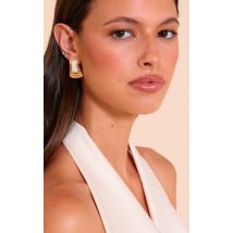 Lot de boucles d'oreilles XXL dorées à perles, Doré