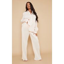 Maternité Pantalon de grossesse large crème plissé, Crème