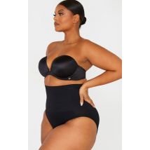 Plus Slip-culotte gainant noir à taille haute sans coutures, Noir