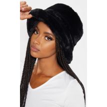 Bob en fausse fourrure douce noire, Noir