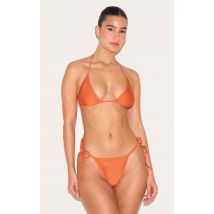 Ensemble de maillot de bain basique orange à nouer, Orange