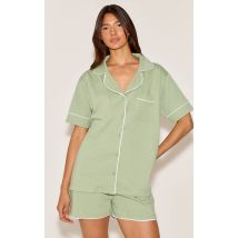 Ensemble de pyjama en jersey vert olive, Vert Olive