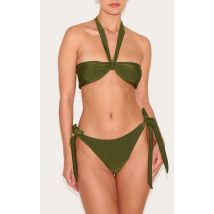 Bas de maillot de bain tanga kaki, Kaki