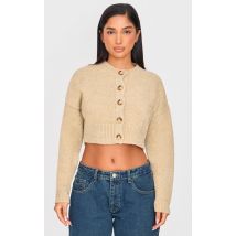 Petite Gilet en maille tricot avoine à boutons, Avoine
