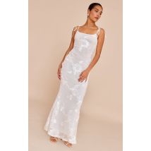 Petite Robe longue blanche fleurie, Blanc