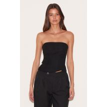 Bustier en velours côtelé noir, Noir