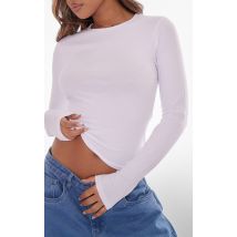 Essentiel Tee-shirt cintré blanc à manches longues, Blanc