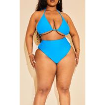 Plus Bas de maillot de bain bleu vif à taille haute Mix & Match, Bleu Vif