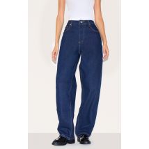 Jean boyfriend indigo à taille haute, Indigo