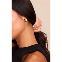 Boucles d'oreilles lisses plaquées or, Doré