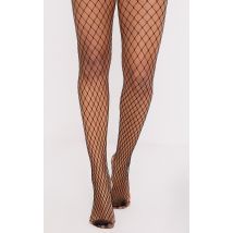 Kelsie collants en résille moyenne noirs, Noir