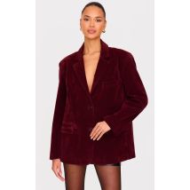 Femme Blazer long en suédine bordeaux | Taille 38