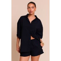 Short Flottant Noir Taille Moyenne, Noir