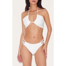 Bas de maillot de bain blanc échancré, Blanc
