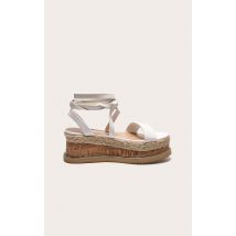 Espadrilles compensées blanches, Blanc