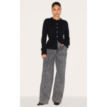 Petite Jean gris à taille ajustable et lisérés surjetés, Gris