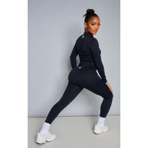 PRETTYLITTLETHING Shape Legging de sport noir à logo, Noir