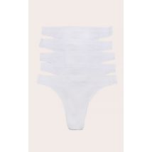 Lot de 5 strings blancs sans coutures, Blanc