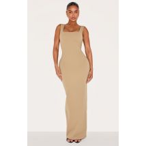 Shape Robe longue en Sculpt kaki à col carré et soutien-gorge intégré, Kaki