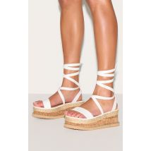 Espadrilles compensées blanches, Blanc