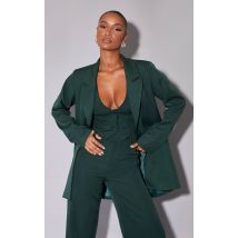Veste de tailleur oversize en maille tissée vert fôret, Vert Forêt
