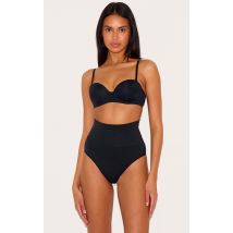 Slip-culotte gainant noir profond à taille haute, Noir