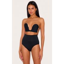 Soutien-gorge adhésif noir à col en U plongeant, Noir