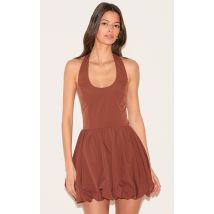 Robe bouffante chocolat à dos nu, Chocolat