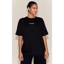 Femme T-shirt oversize noir à logo "PrettyLittleThing" | Taille Small