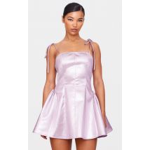 Mini robe patineuse rose métallique, Rose