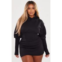 Shape Robe pull en sweat noire à détail corset, Noir