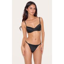 Ensemble de lingerie satiné noir à armatures, Noir