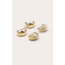 Boucles d'oreilles multi-pack texturées dorées, Doré