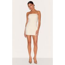 Robe Mini Crème Ajustée, Taille Petite, Crème