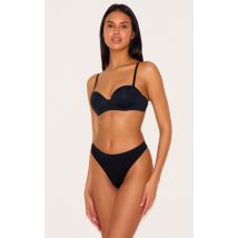 Soutien-gorge noir à armatures et bretelles détachables, Noir