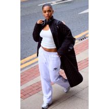 Manteau long matelassé noir, Noir
