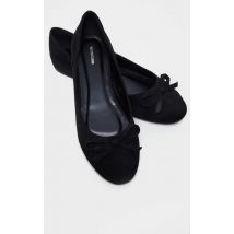 Ballerines arrondies noires pointure large, Noir