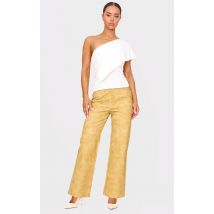 Pantalon droit court  moutarde délavé, Moutarde