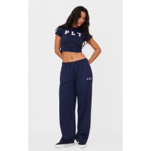 Jogging large bleu marine à logo "PLT", Bleu Marine