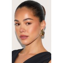 Gold Curve Statement Earrings