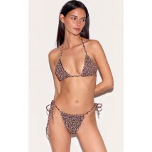 Haut de maillot de bain triangle marron texturé, Marron