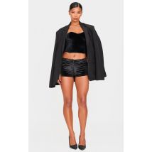 Micro short en velours noir, Noir