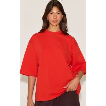 T-shirt boxy oversize rouge, Rouge