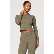 Veste de sport vert olive à capuche et manches longues, Vert Olive