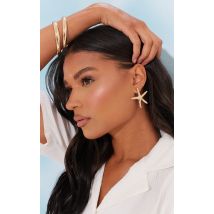 Boucles d'oreilles XXL crème en forme d'étoile de mer oversize, Crème