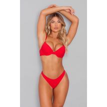 Red Soft Touch Cotton T-shirt Cup Size Bra, Red
