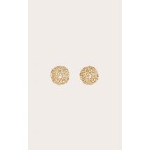 Boucles d'oreilles rondes dorées texturées, Doré
