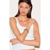 Lot de deux bracelets joncs épais argentés, Argenté