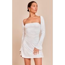 Petite Robe en dentelle blanche à manches longues, Blanc